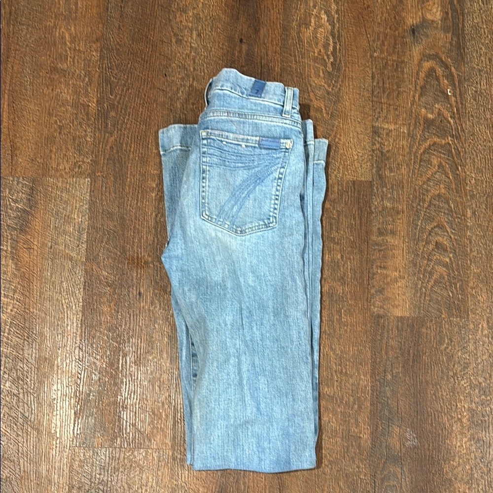 7 For All Mankind Blue Straight Leg Jeans